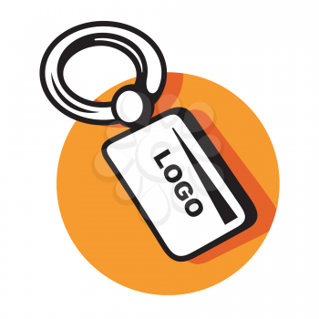 Royalty Free Clipart Image of a Keychain With a Space for a Logo