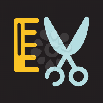 Royalty Free Clipart Image of Scissors and a Comb