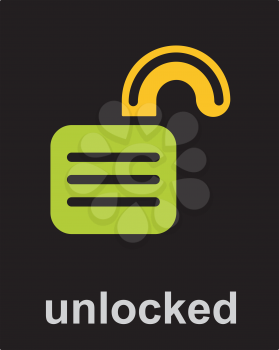 Royalty Free Clipart Image of an Unlocked Icon