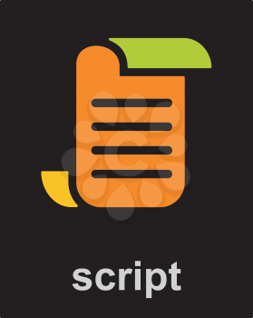 Royalty Free Clipart Image of a Script Icon