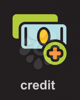 Royalty Free Clipart Image of a Credit Icon