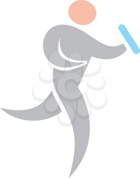 Royalty Free Clipart Image of a Person in a Relay Race