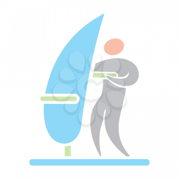 Royalty Free Clipart Image of a Windsurfer