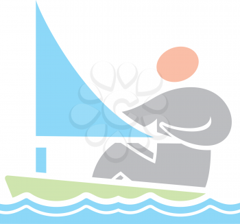 Royalty Free Clipart Image of a Person in a Boat