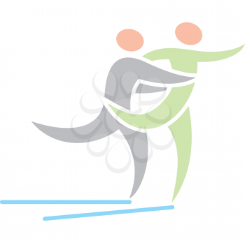 Royalty Free Clipart Image of Pairs Skaters