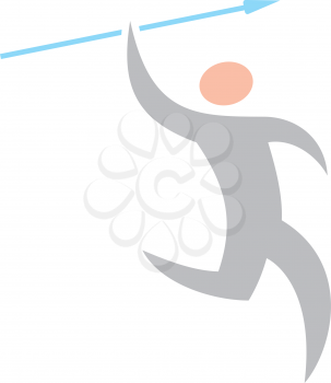 Royalty Free Clipart Image of a Javelin Thrower
