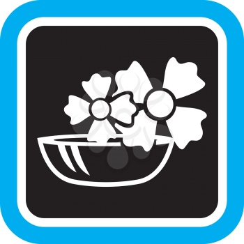Royalty Free Clipart Image of a Flowers and a Dish