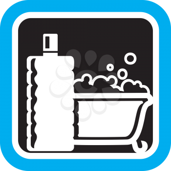 Royalty Free Clipart Image of a Bathtub and Bubbles