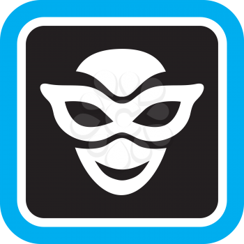 Royalty Free Clipart Image of a Masked Face