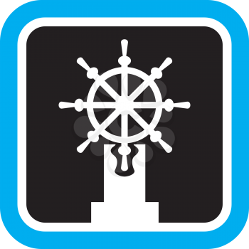 Royalty Free Clipart Image of a Ship's Wheel