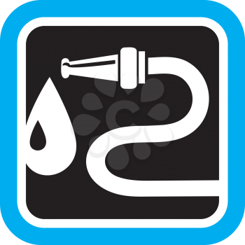 Royalty Free Clipart Image of a Hose With a Drip