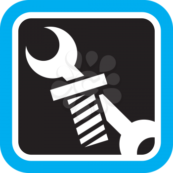 Royalty Free Clipart Image of a Wrench and Screw