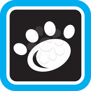 Royalty Free Clipart Image of a Dog's Paw Print