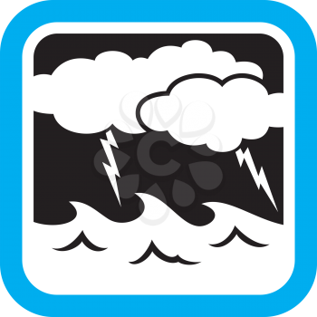 Royalty Free Clipart Image of a Thunder Storm Over Water
