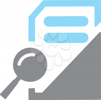 Royalty Free Clipart Image of a File and a Magnifying Glass