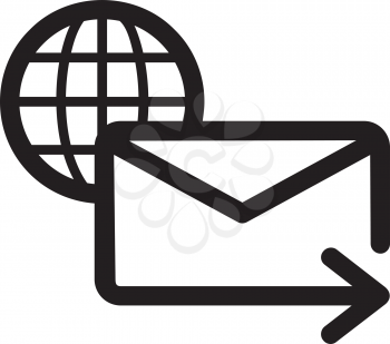 Royalty Free Clipart Image of a Globe and Envelope