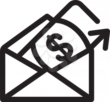 Royalty Free Clipart Image of an Envelope With Money