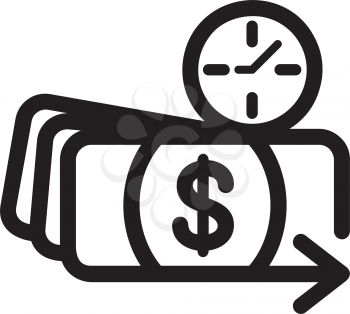 Royalty Free Clipart Image of Money and a Clock