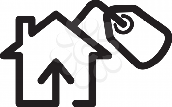 Royalty Free Clipart Image of a House With a Tag