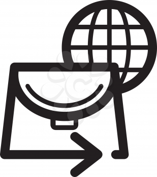 Royalty Free Clipart Image of a Globe and Briefcase