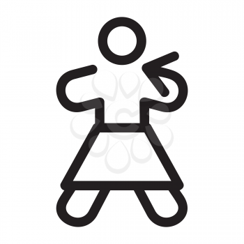 Royalty Free Clipart Image of a Child in a Skirt