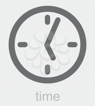 Royalty Free Clipart Image of a Clock and the Word Time