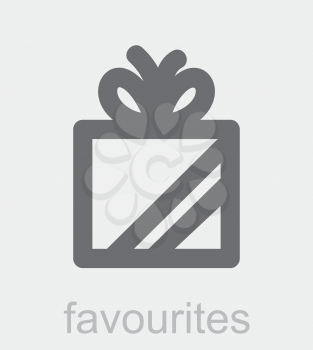 Royalty Free Clipart Image of a Present With the Word Favourites