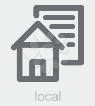 Royalty Free Clipart Image of a House and the Word Local