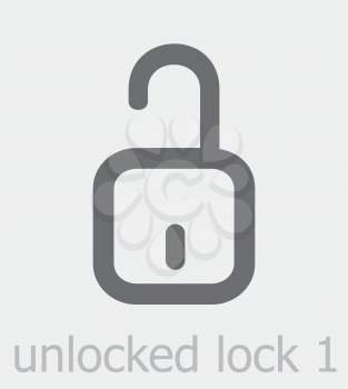 Royalty Free Clipart Image of an Unlocked Lock Icon
