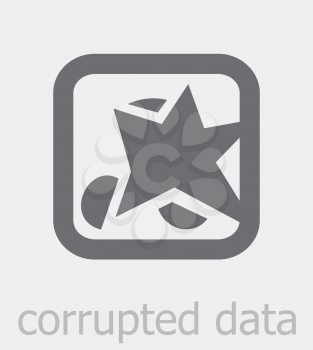 Royalty Free Clipart Image of a Corrupted Data Icon