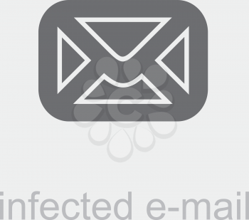 Royalty Free Clipart Image of an Infected Email Icon
