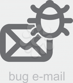 Royalty Free Clipart Image of a Bug Email Icon