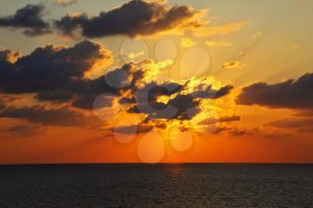 Royalty Free Photo of a Sunset Over the Mediterranean Sea