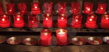 Royalty Free Photo of Candles in a Cathedral