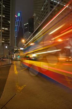 Royalty Free Photo of a Busy Street in Hong Kong
