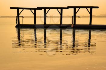 Royalty Free Photo of a Pier on the Dead Sea
