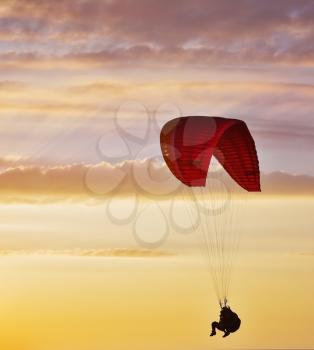 Royalty Free Photo of a Red Parachute