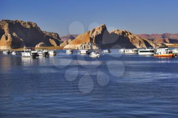 Royalty Free Photo of Boats on Lake Powell