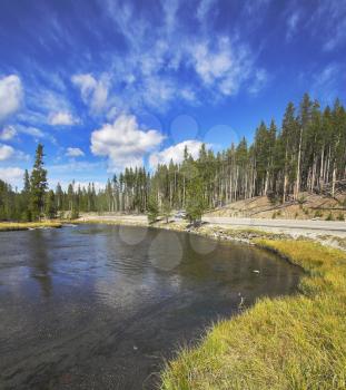 Royalty Free Photo of the River Gibbons in Yellowstone National Park