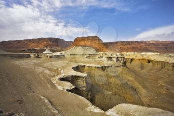 Royalty Free Photo of a Canyon and Mountains in Israel