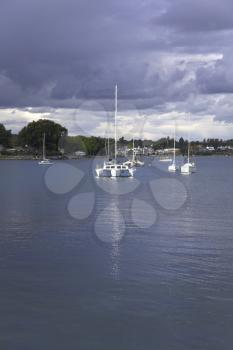 Royalty Free Photo of Yachts on the Coast of Vancouver