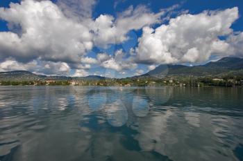 Royalty Free Photo of the Coast of Lake Leman in Switzerland