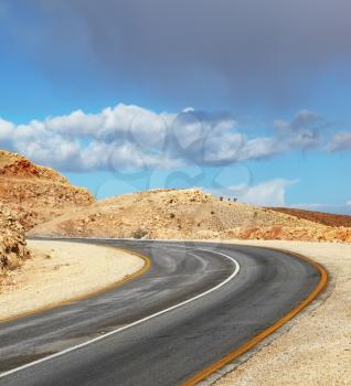 Empty road. Wonderful winter day in the Judean desert.
