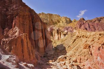 Picturesque canyon in mountains of Eilat on coast of Red sea