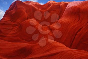 Fiery color in the stone. The famous Antelope Canyon in the Navajo Indian Reservation. U.S