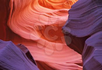Scenic color slot Antelope canyon . Navajo Reservation, USA
