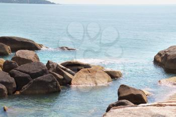 Beautifully shining cliffs on Lamai Beach Koh Samui
