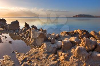  Coast of the Dead Sea near to a medical beach