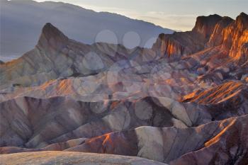 A beautiful and well-known part of Death valley Zabriskie-point.