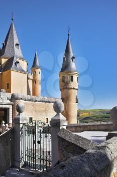 Ancient picturesque palace of the Spanish kings in Segovia